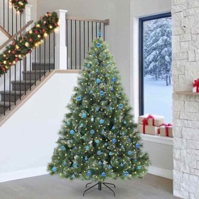 Árbol de Navidad artificial con 300 LED Verde 240 cm PE y PVC