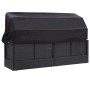 Tumbona de jardín con toldo ratán sintético negro de vidaXL, Tumbonas - Ref: Foro24-46092, Precio: 247,42 €, Descuento: %