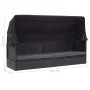 Garden lounger with black synthetic rattan awning by vidaXL, Loungers - Ref: Foro24-46092, Price: 246,40 €, Discount: %
