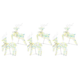 Renos LED con 180 LED 6 pcs Multicolor 64 x 42 x 15 cm PET Renos LED con 180 LED 6 pcs Multicolor 64 x 42 x 15 cm PET