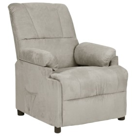 Sillón reclinable tela de microfibra gris claro