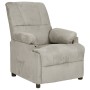 Sillón reclinable tela de microfibra gris claro
