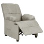 Sillón reclinable tela de microfibra gris claro