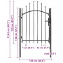 Puerta de jardín de acero negro 1x1,75 m