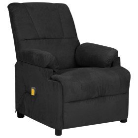 Sillón de masaje eléctrico tela de microfibra negro Sillón de masaje eléctrico tela de microfibra negro