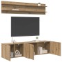 Unidades de TV 6 pcs Roble artisan Madera contrachapada