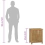 Cesto de la ropa sucia madera maciza de teca 50x35x60 cm