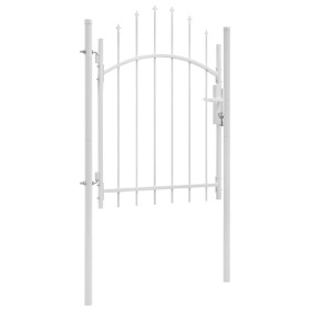 Puerta de jardín de acero blanco 1x1,75 m