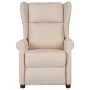 Sillón reclinable de tela crema