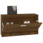 Banco zapatero madera contrachapada marrón roble 80x24x45 cm