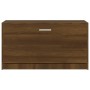 Banco zapatero madera contrachapada marrón roble 80x24x45 cm
