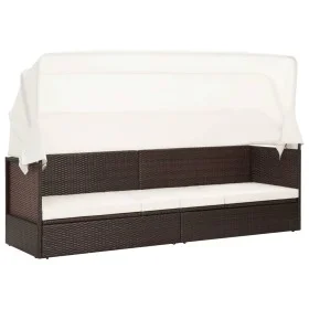 Gartensofa mit braunem Überdachung aus synthetischem Rattan von vidaXL, Liegen - Ref: Foro24-49394, Preis: 225,23 €, Rabatt: %