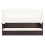 Sofá de jardín con dosel ratán sintético marrón de vidaXL, Tumbonas - Ref: Foro24-49394, Precio: 227,30 €, Descuento: %