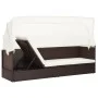 Garden sofa with brown synthetic rattan canopy by vidaXL, Loungers - Ref: Foro24-49394, Price: 225,23 €, Discount: %