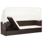 Sofá de jardín con dosel ratán sintético marrón de vidaXL, Tumbonas - Ref: Foro24-49394, Precio: 227,30 €, Descuento: %