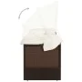 Sofá de jardín con dosel ratán sintético marrón de vidaXL, Tumbonas - Ref: Foro24-49394, Precio: 225,21 €, Descuento: %