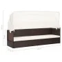 Garden sofa with brown synthetic rattan canopy by vidaXL, Loungers - Ref: Foro24-49394, Price: 225,23 €, Discount: %