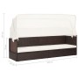 Sofá de jardín con dosel ratán sintético marrón de vidaXL, Tumbonas - Ref: Foro24-49394, Precio: 227,30 €, Descuento: %