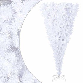 Árbol de Navidad artificial al revés con soporte blanco 240 cm