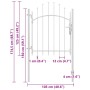 Puerta de jardín de acero blanco 1x1,75 m