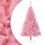 Medio árbol de Navidad artificial con soporte PVC rosa 150 cm