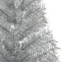 Medio árbol de Navidad artificial con soporte PET plata 120 cm
