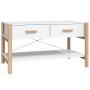 Mesa de centro madera contrachapada blanco 82x48x45 cm