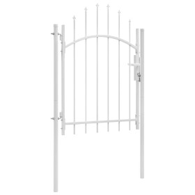 Puerta de jardín de acero blanco 1x2 m