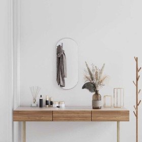 Espejo de pared ovalado plateado 70x30 cm