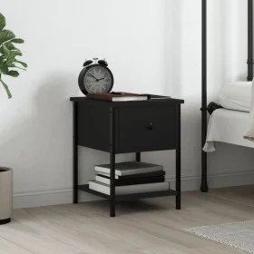 Black engineered wood nightstand 34x35.5x45 cm by vidaXL, Nightstands - Ref: Foro24-825853, Price: 40,79 €, Discount: %