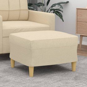 Reposapiés de tela crema 60x50x41 cm