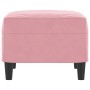 Reposapiés de terciopelo rosa 60x50x41 cm