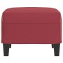 Reposapiés de cuero sintético rojo tinto 60x50x41 cm
