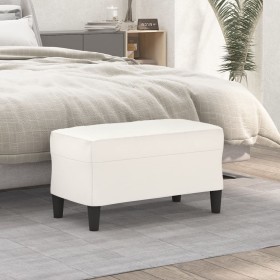 Banco de cuero sintético color crema 70x35x41 cm