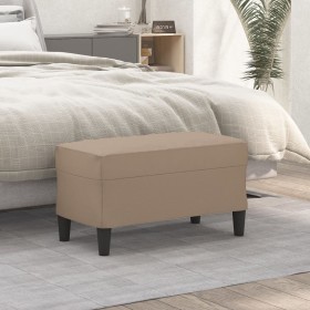 Banco de cuero sintético color capuchino 70x35x41 cm