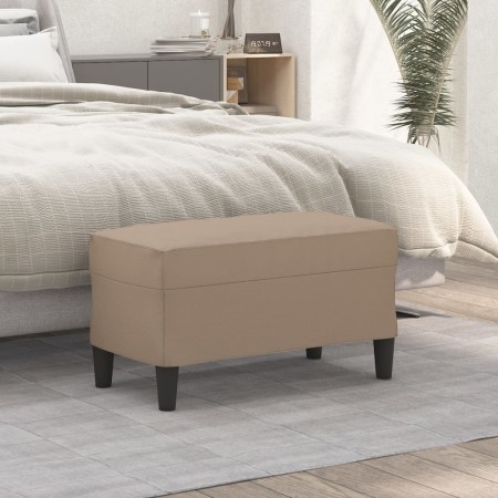 Banco de cuero sintético color capuchino 70x35x41 cm