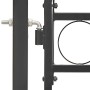 Puerta de valla con arco superior de acero 104x125 cm negra