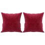Cojines decorativos 2 uds terciopelo rojo tinto 40x40 cm