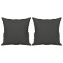 Cojines decorativos 2 uds tela microfibra gris oscuro 40x40 cm
