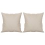 Cojines decorativos 2 uds tela microfibra crema 40x40 cm