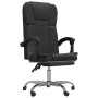 Silla de oficina reclinable cuero sintético negro