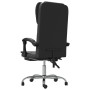 Silla de oficina reclinable cuero sintético negro
