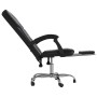 Silla de oficina reclinable cuero sintético negro
