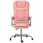 Silla de oficina reclinable masaje cuero sintético rosa