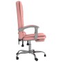 Silla de oficina reclinable masaje cuero sintético rosa