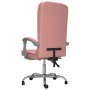 Silla de oficina reclinable masaje cuero sintético rosa