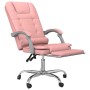 Silla de oficina reclinable masaje cuero sintético rosa