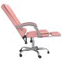 Silla de oficina reclinable masaje cuero sintético rosa