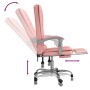 Silla de oficina reclinable masaje cuero sintético rosa