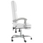 Silla de oficina reclinable masaje cuero sintético blanco